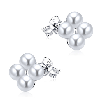 Charming Pearl Cluster Silver Ear Stud STS-5264